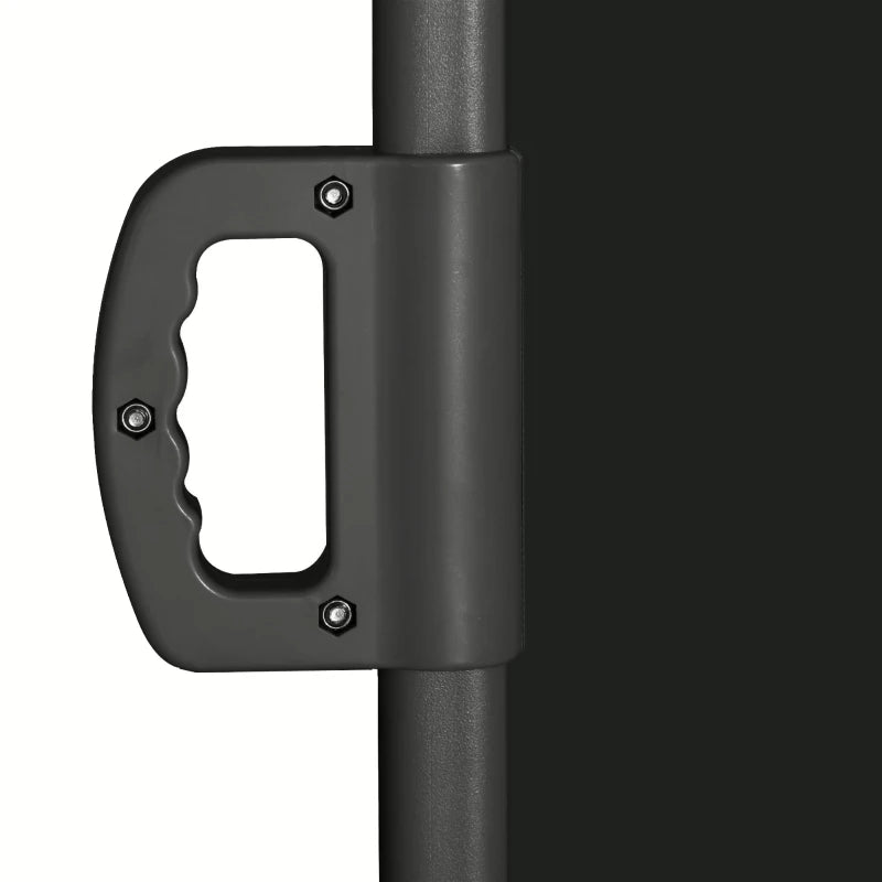 Patio Side Awning Screen 3x2m – Retractable Outdoor Privacy Divider, Black
