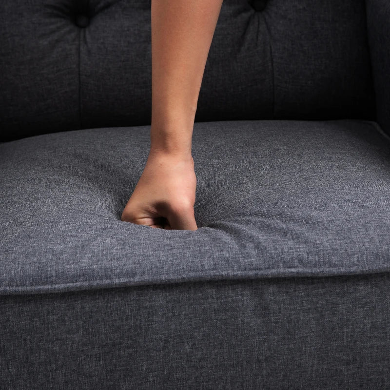 Dark Grey Recliner Armchair – Tufted Back & Nailhead Trim