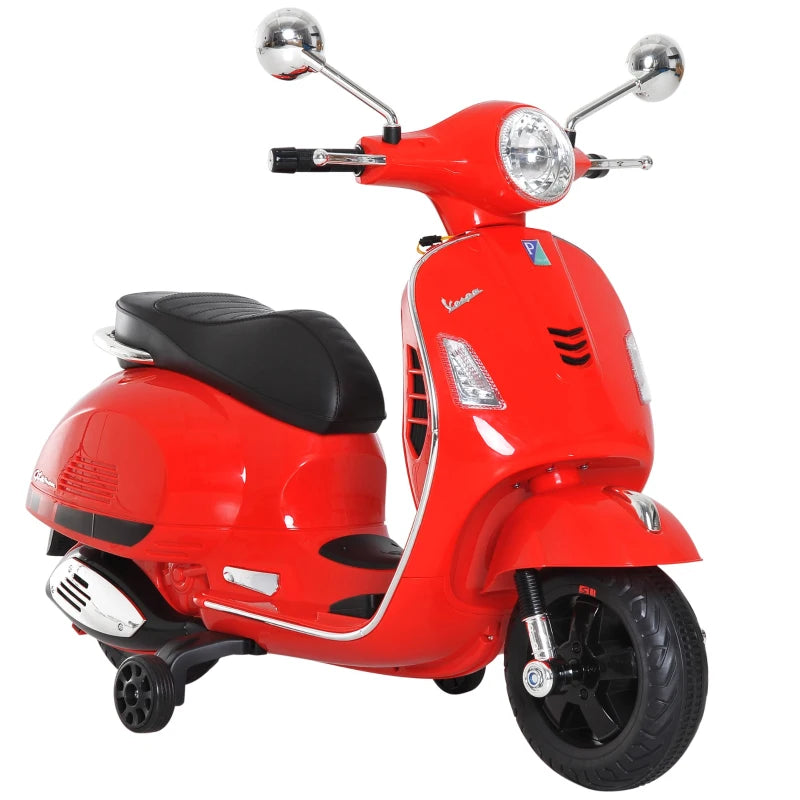 Electric Ride-On Motorcycle for Kids, 6V, with LED Lights – Red Toy Vehicle