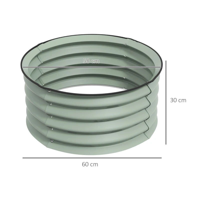 Raised Garden Bed Set of 2 Metal Planter Boxes with Safety Edging, Easy Assembly Green