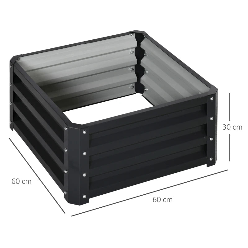 Pair of 60x60cm Steel Planter Boxes – Grey Durable Outdoor Garden Pots