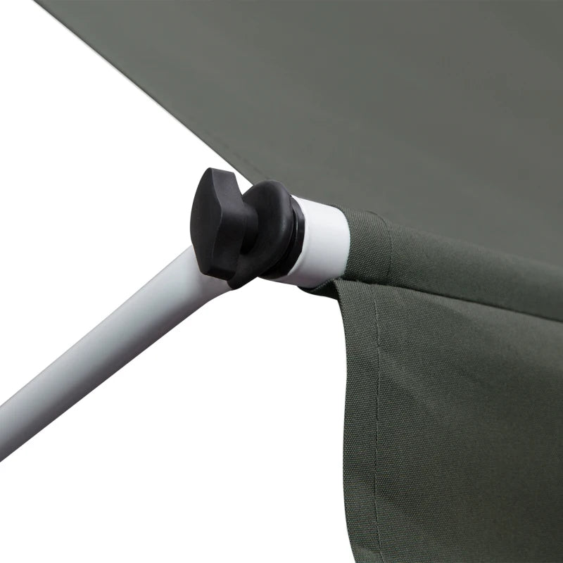 Stylish Adjustable Outdoor Awning with Aluminium Frame Grey for Patio Use 3x1.5m