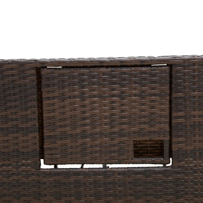 Rattan Sun Lounger 2-Seater Day Bed – Outdoor Patio Garden Furniture, Brown
