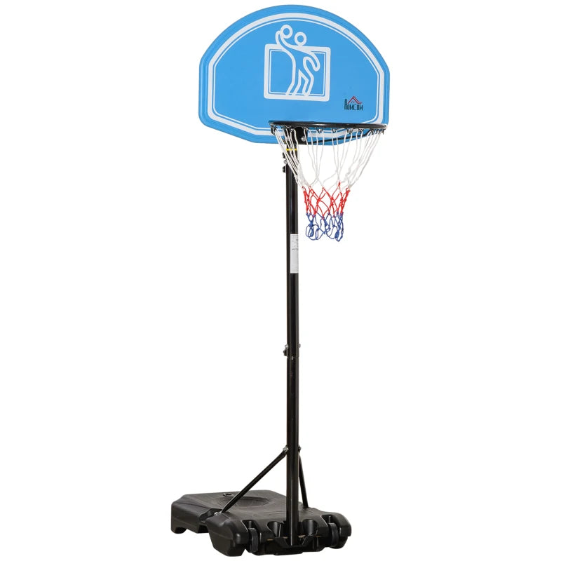 Blue Basketball Hoop – Adjustable Height, Wheels & Stable Base