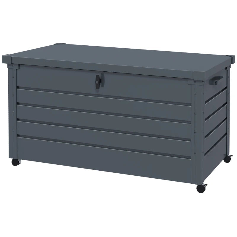 Outdoor Garden Storage Box with Lock – Weatherproof Galvanised Steel Chest, 311L Capacity
