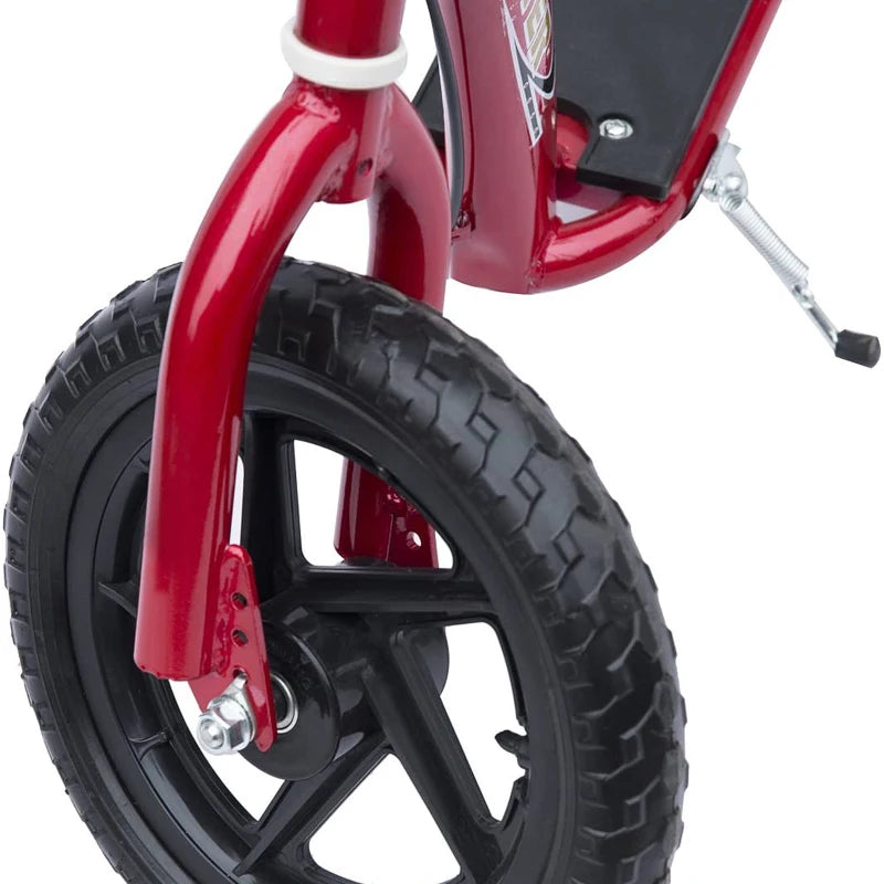 Kids Kick Scooter with 12" EVA Tyres, Rear Brake & Big Wheels – Ages 5-12 – Red