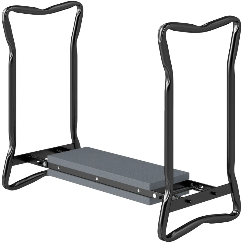 Foldable Garden Kneeler and Seat with Comfortable Knee Pad Support, Grey, 2-in-1