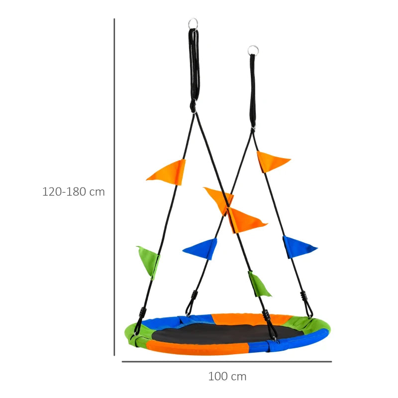 40-Inch Kid Saucer Nest Swing with Adjustable Rope for Indoor and Outdoor Use