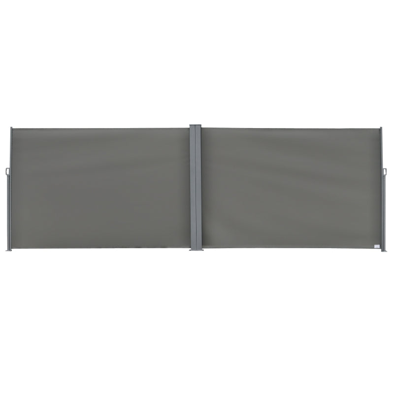 Retractable Patio Privacy Screen – Sunshade Awning for Garden and Balcony Grey 6x2m
