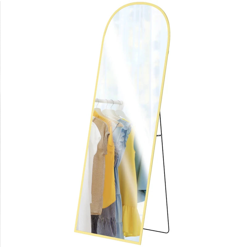 Gold Floor Mirror – 165cm Aluminium Frame, Full-Length Standing Mirror