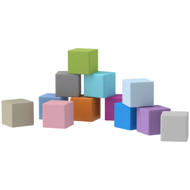 Colorful Soft Foam Stacking Blocks for Kids – Fun and Safe Building Toy, 12 Pieces, Blue