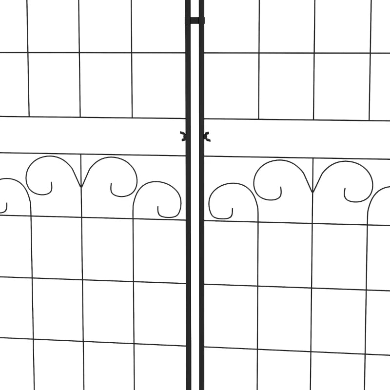 Climbing Plant Support Trellis Set with Floral Metal Design for Garden, Set of 2