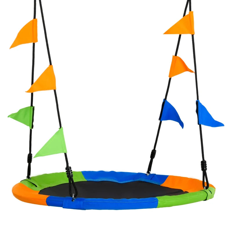 40-Inch Kid Saucer Nest Swing with Adjustable Rope for Indoor and Outdoor Use