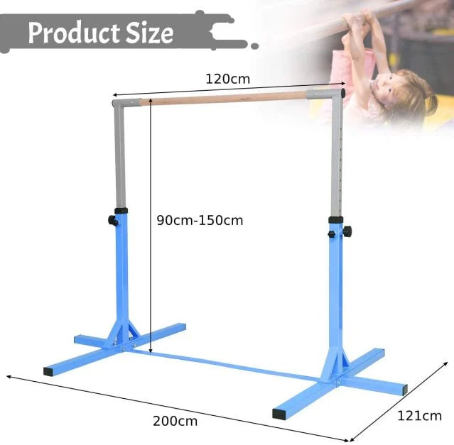 Height-Adjustable Children's Gymnastics Bar, 90–150cm for Training