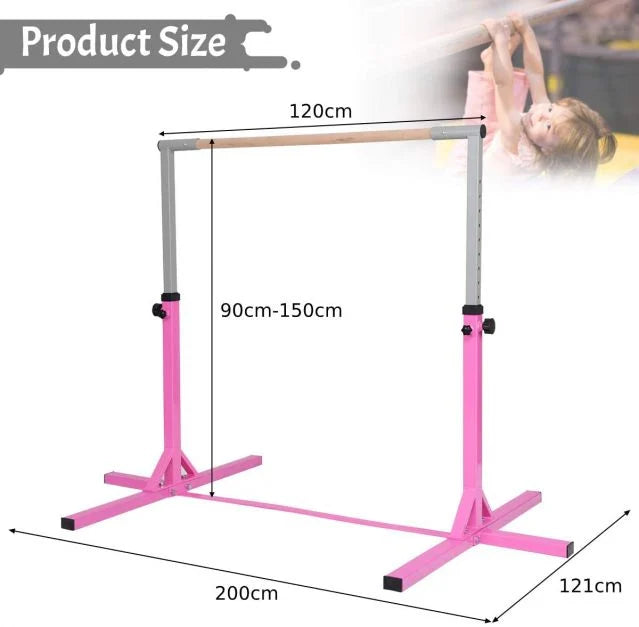 Height-Adjustable Children's Gymnastics Bar, 90–150cm for Training