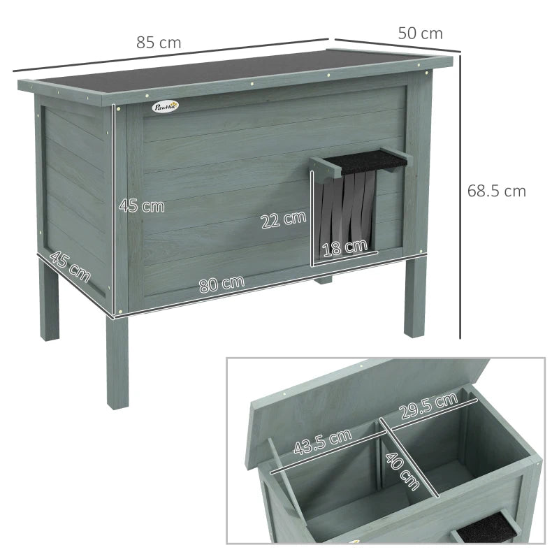 Wooden Feral Cat Shelter with Removable Floor