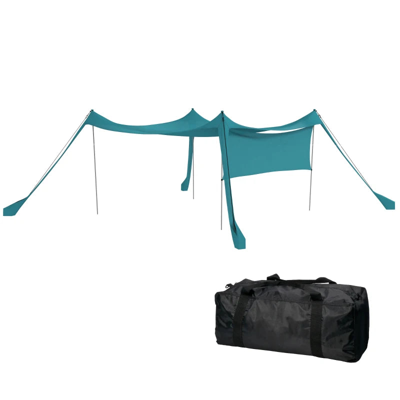 Event Shelter Beach Tent with Detachable Sidewall and Carry Bag, Ideal for Camping, Sky Blue