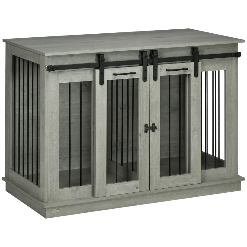 Dog Crate with Divider for Multiple Dogs – Grey