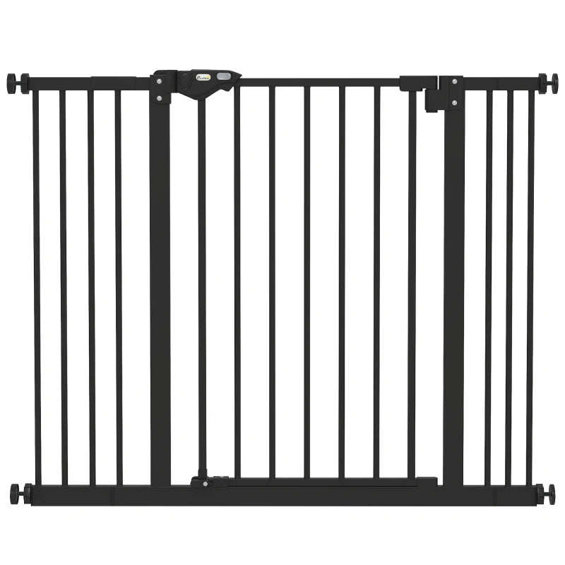 Black Adjustable Safety Gate with Extensions & Screws