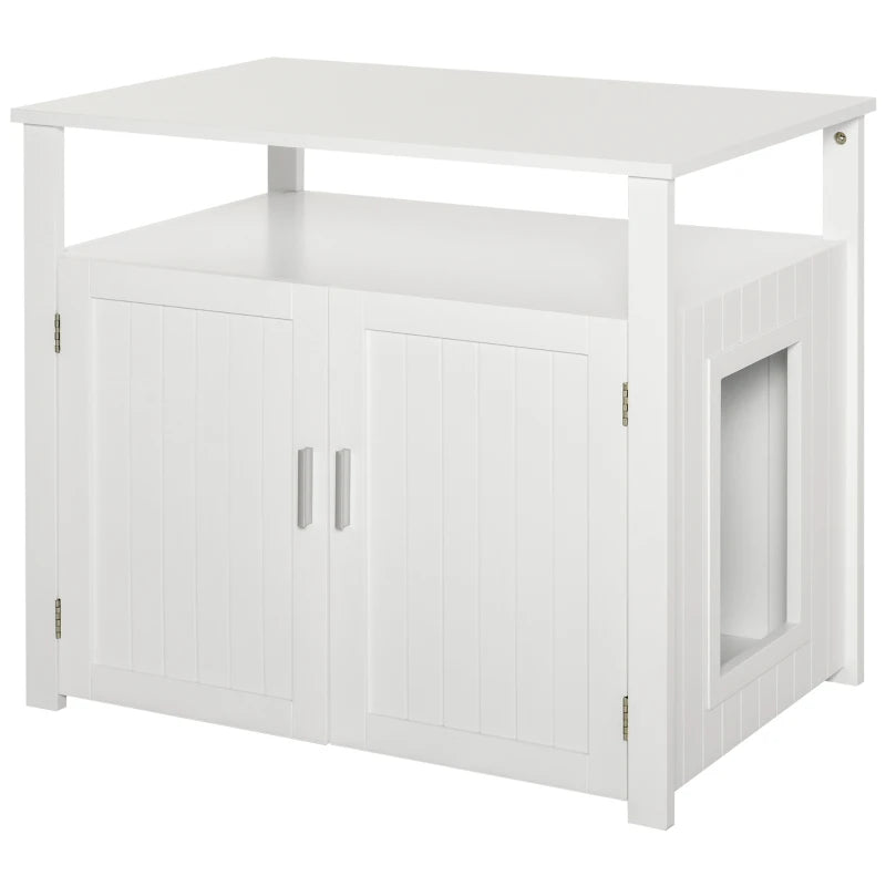 Adjustable Wooden Cat Litter Box Nightstand