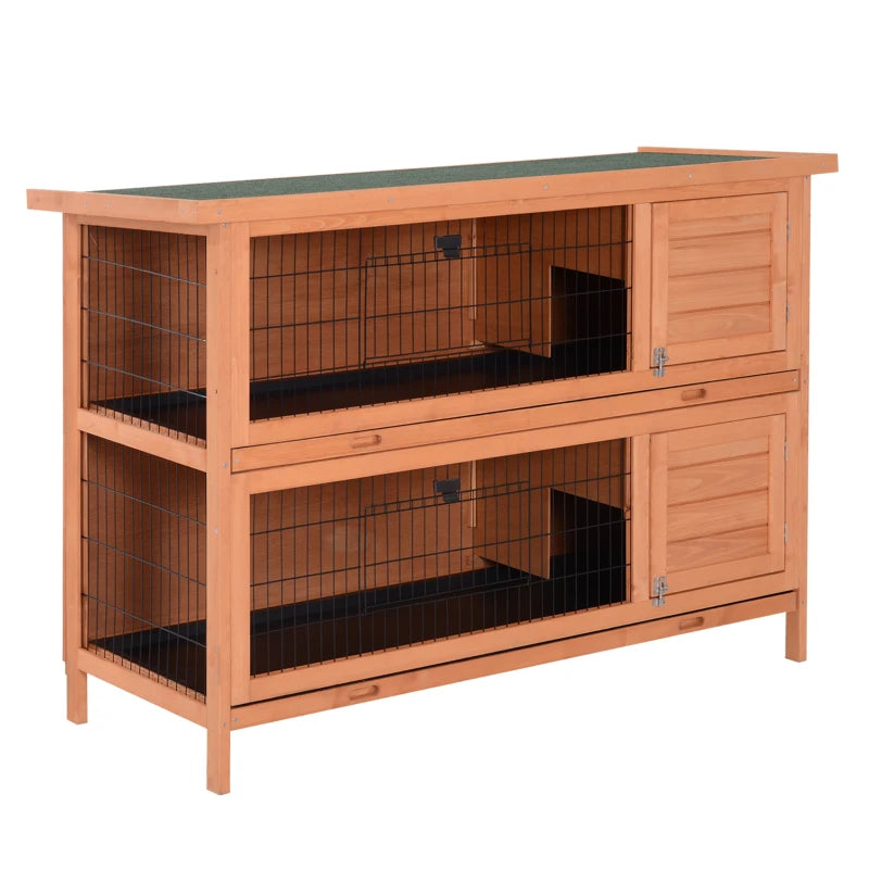 Large Outdoor Rabbit & Guinea Pig Hutch - Leak-Resistant, 136cm
