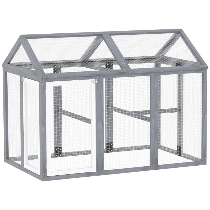 Wood Effect Large Chicken Run with Modular Wooden Chicken Coop