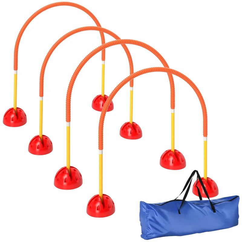 Dog Agility Training Kit with 4 Adjustable Doors & Bag