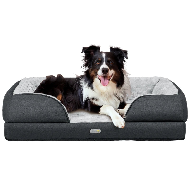 Anti-Slip Calming Dog Bed for Medium Dogs – Grey