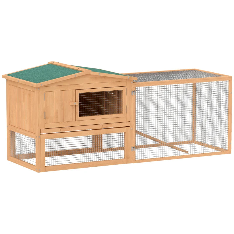 Wooden Outdoor Rabbit Hutch – 2-Tier Cage with Run