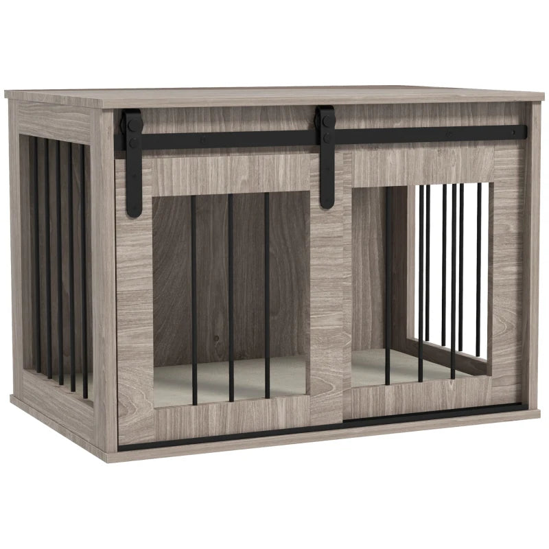Brown Dog Crate Furniture for Medium Dogs with Removable Cushion