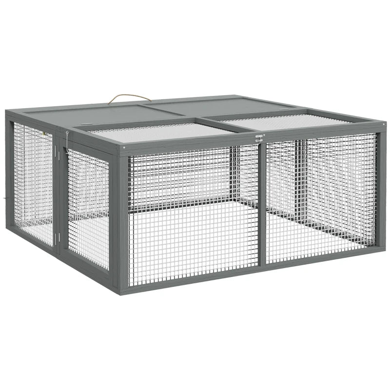 Grey Folding Rabbit Hutch – Perfect for 2-3 Rabbits