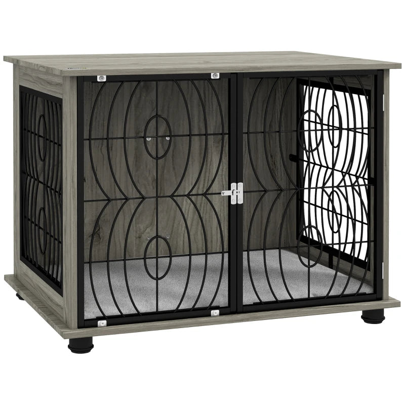 Dog Crate End Table Furniture with Plush Cushion for Medium Dogs – Indoor