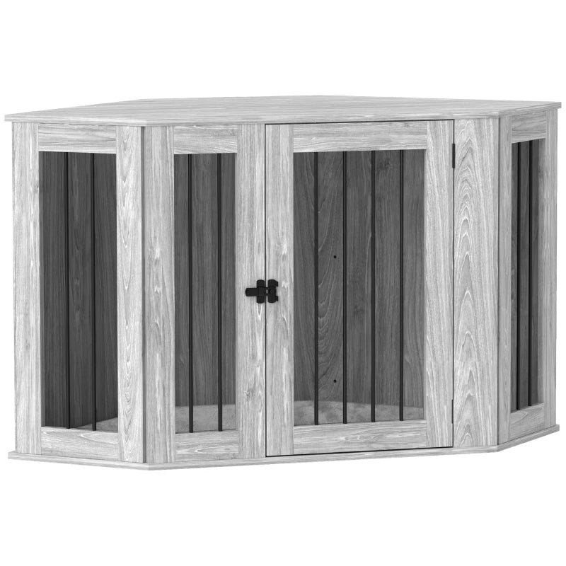 Grey Dog Crate Furniture Side Table with Cushion