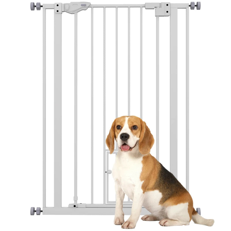 Extra Tall Dog & Cat Gate – White, Auto-Close Feature
