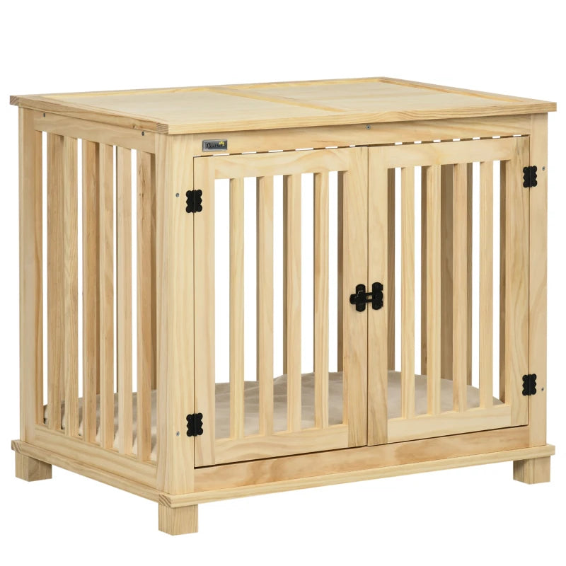 Wooden Dog Crate with Cushion | Stylish & Functional