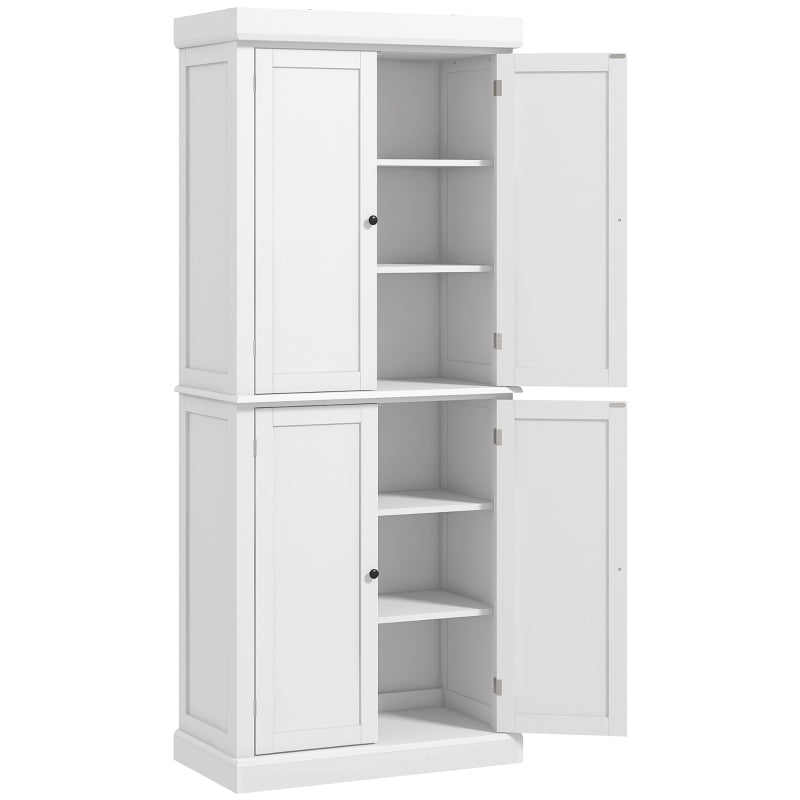 Tall White Kitchen Cupboard with Adjustable Shelves