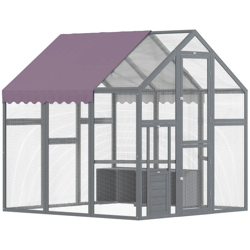 Garden Chicken Run for 6-8 Chickens with Waterproof Roof