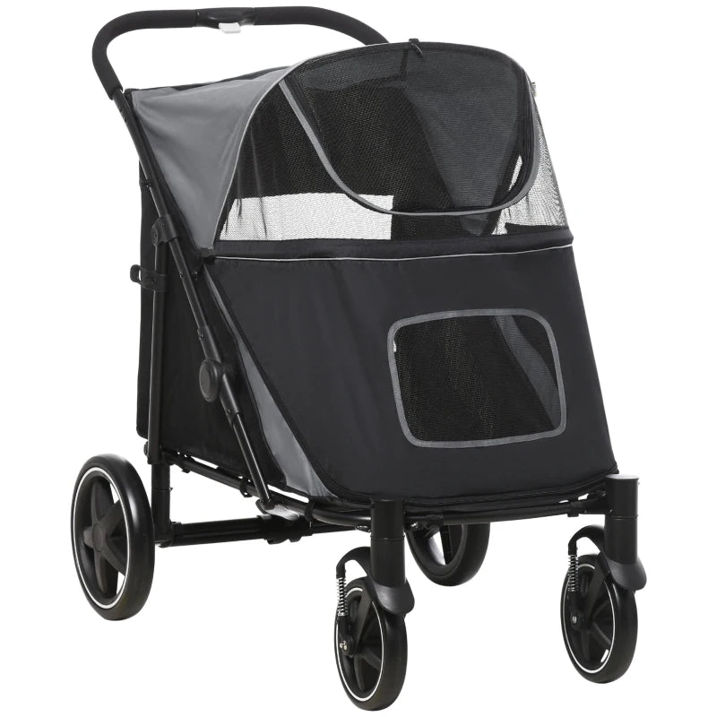 Black Foldable Dog Stroller for Medium & Large Dogs