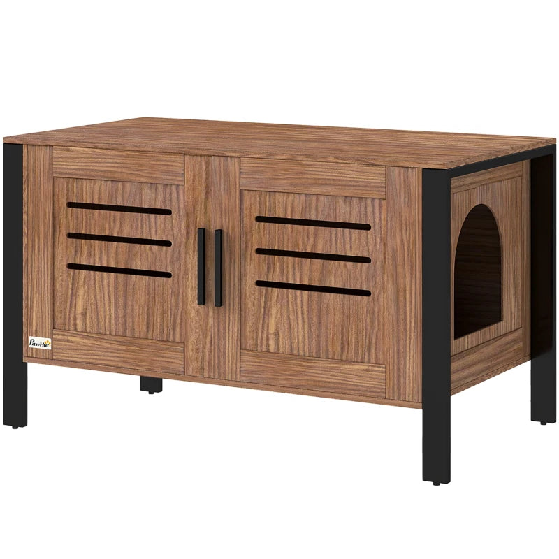 Cat Litter Box Enclosure with Scratching Board & Vent Holes