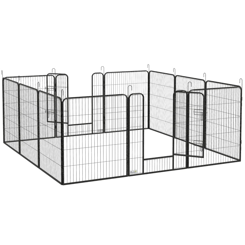 Silver Puppy Playpen with 12 Panels – Indoor & Outdoor Use