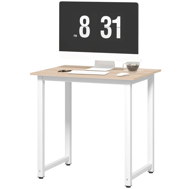 Office Desk – White 80x60cm Metal Frame Workstation