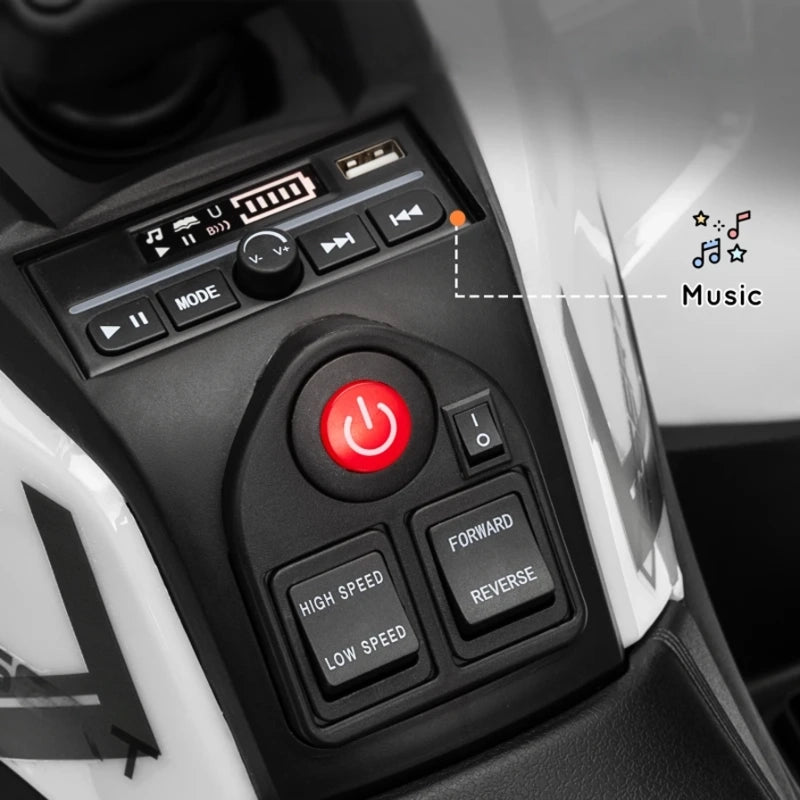 Ride-On ATV Quad for Kids, Electric Battery Powered w/ Basket & Suspension – 12V