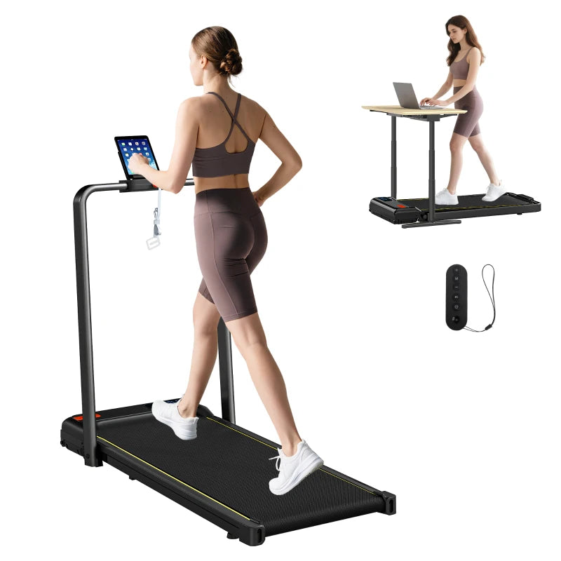 Black Folding Walking Pad – Under Desk Treadmill with Incline
