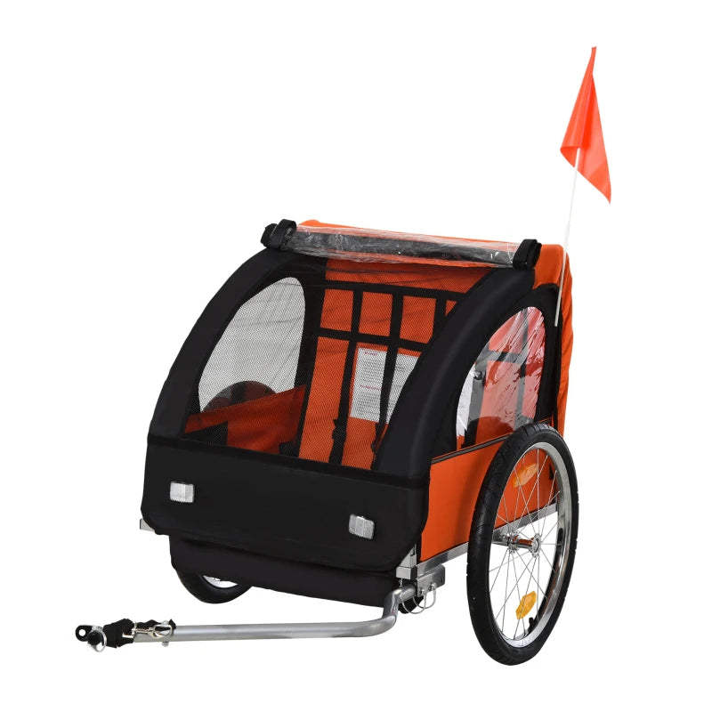 Child Bike Wagon – 2-Seater with Steel Frame & Safety Harness