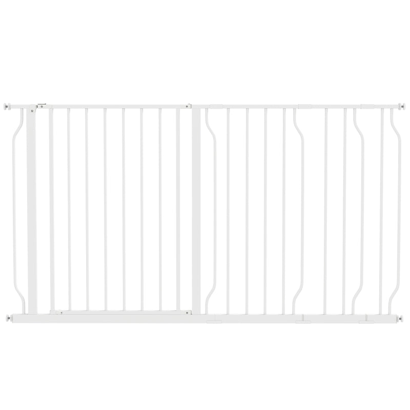 Extra Wide Dog Gate with Door Pressure – White