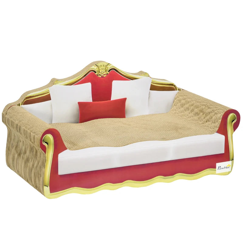 Cat Cardboard Scratcher Lounger with Catnip – 58x29.5x29cm