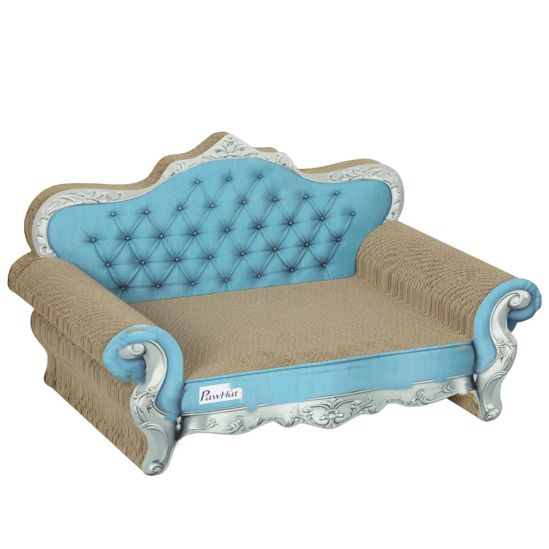 Cat Scratcher for Indoor Cats – 2-in-1 with Catnip (Blue)