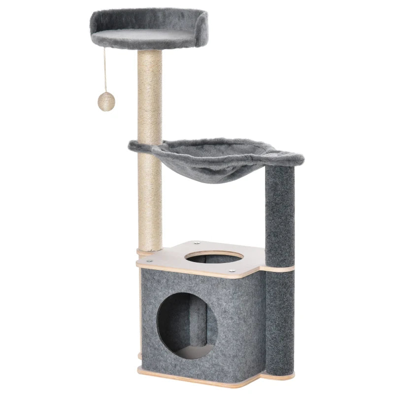 Cat Tree Tower for Indoor Cats – 95cm Activity Center, Grey