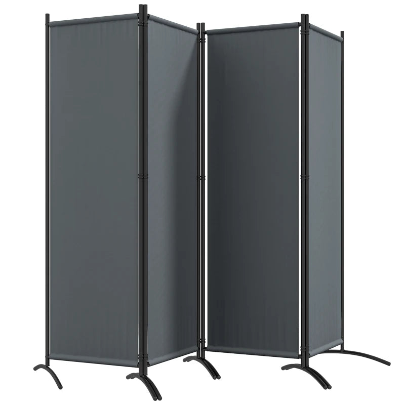 Portable 4-Panel Garden Divider 1.7m – Privacy Screen with Wide Feet, Dark Grey