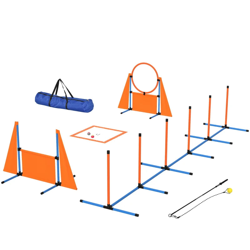 Orange Dog Agility Equipment Set – 7 Pieces with Carry Bag